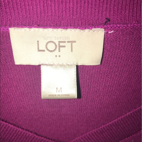 LOFT Purple V-neck Sweater - Picture 2 of 4